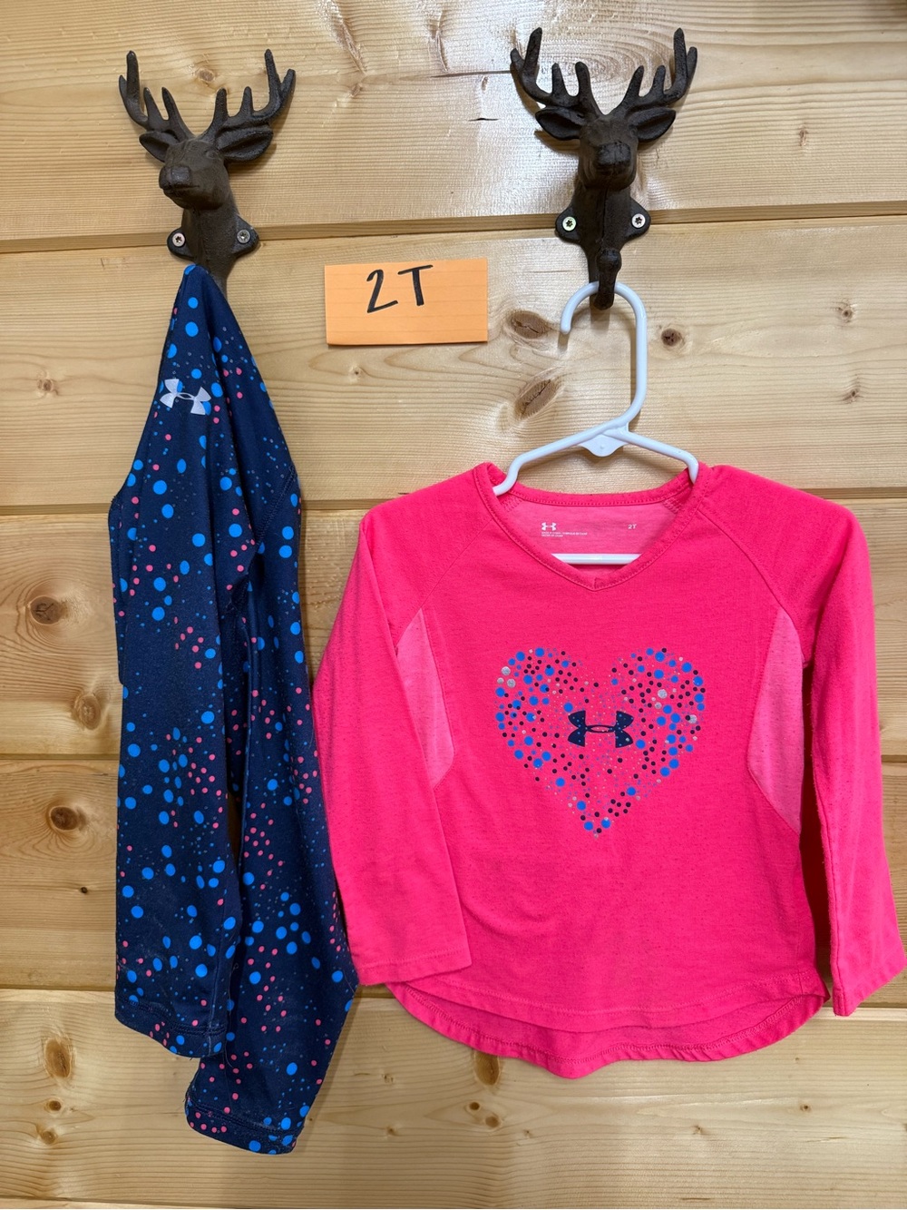 Under Armour Toddler Hot Pink Heart Long Sleeve Top